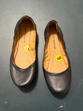 Lucky Brand Black Leather Ballet Flats